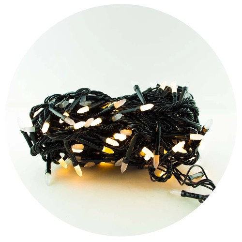 Гирлянда-нить (String-Lights) 100WW-3 внутренняя, пров.:черный, 7м (Белый-теплый)