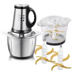 Подрібнювач із 2 чашами на 3л Domotec/RAF R-7028 300Вт