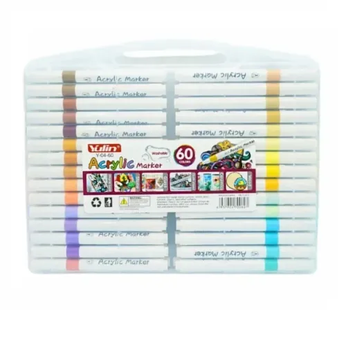 Набір акрилових маркерів 60 кольорів у пластиковому боксі