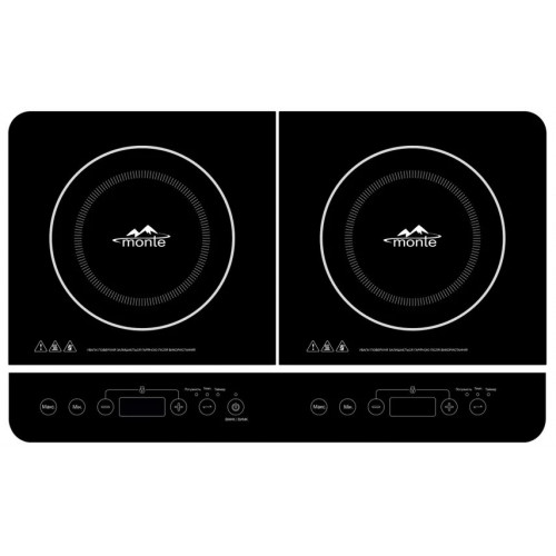 Плита індукційна MONTE MT-2112 2кф., 4000Вт. (Чорний)