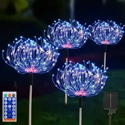 Садовий світильник Феєрверк синій з рожевим (2шт в упаковці, ціна за 1шт)