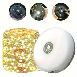 Ліхтар для кемпінгу з гірляндою 20м (теплий білий) USB