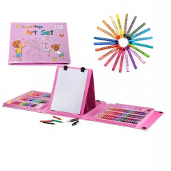 Художній набір для малювання з мольбертом у валізці 208 предметів