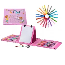 Художній набір для малювання з мольбертом у валізці 208 предметів