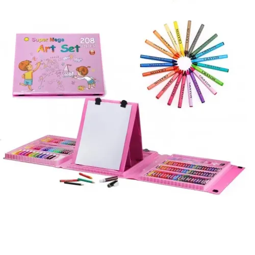 Художній набір для малювання з мольбертом у валізці 208 предметів