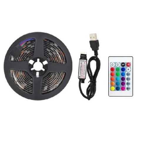 Гирлянда-лента (Rope-Lights) SMD5050-RGB Music универсальная, пров.:черный, 5м (Разноцветная)