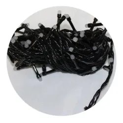 Гірлянда-нитка (String-Lights) 200W-4 внутрішня, пров.: чорний, 10м (Білий)