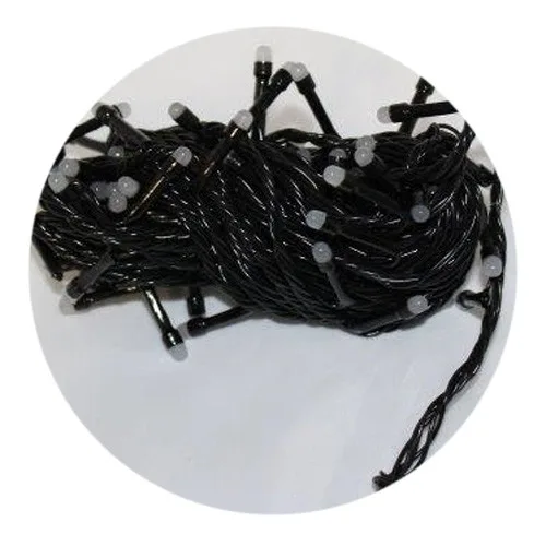 Гірлянда-нитка (String-Lights) 200W-4 внутрішня, пров.: чорний, 10м (Білий)