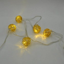 Гірлянда-нитка (String-Lights) Metal Ball 10WW-1 внутрішня, пров.:прозорий, 2м (Білий-теплий)
