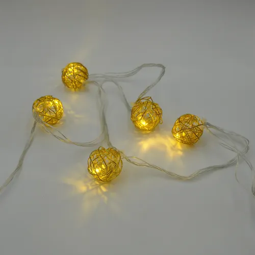 Гірлянда-нитка (String-Lights) Metal Ball 10WW-1 внутрішня, пров.:прозорий, 2м (Білий-теплий)