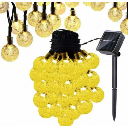 Уличная гирлянда с солнечной панелью Кристаллические шарики 6м
