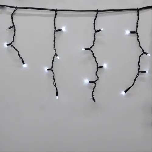 Гірлянда-бахрома (Icecle-Lights) 120 Short curtain-W-2 зовнішня, пров.: чорний, 5м (Білий-теплий)