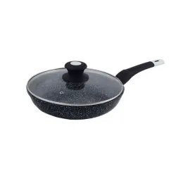 Сковорода UNIQUE UN-5145 24 см із кришкою/граніт темний