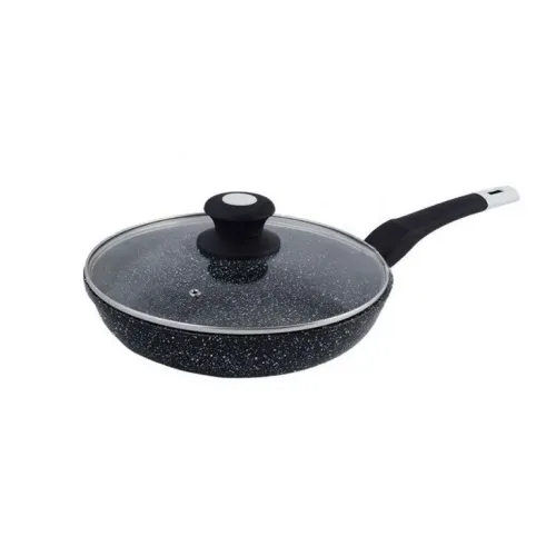 Сковорода UNIQUE UN-5145 24 см із кришкою/граніт темний