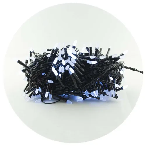 Гірлянда-нитка (String-Lights) 300W-3 внутрішня, пров.: чорний, 12м (Білий)