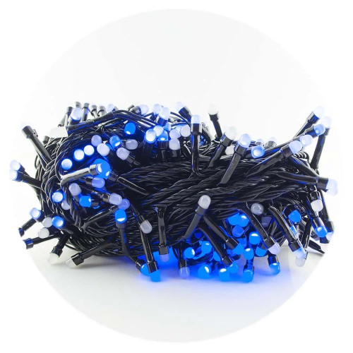 Гирлянда-нить (String-Lights) 200B-4 внутренняя, пров.:черный, 10м (Синий)