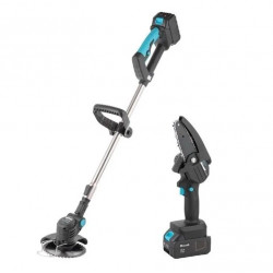 Набор аккумуляторных инструментов для сада Триммер + Цепная пила 6'' DOMOTEC