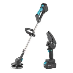 Набір акумуляторних інструментів для саду Тример + Ланцюгова пила 6'' DOMOTEC