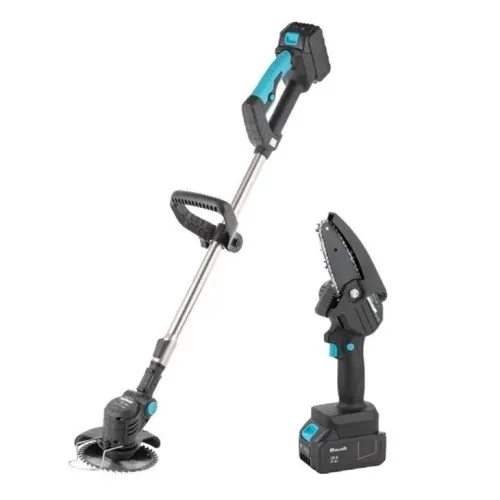 Набір акумуляторних інструментів для саду Тример + Ланцюгова пила 6'' DOMOTEC