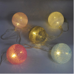 Гірлянда-нитка (String-Lights) Line Ball 10 M-1 універсальна, пров.:прозорий, 2м (Білий-теплий)