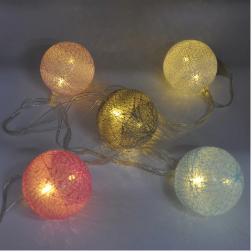 Гирлянда-нить (String-Lights) Line Ball 10 M-1 универсальная, пров.:прозрачный, 2м (Белый-теплый)