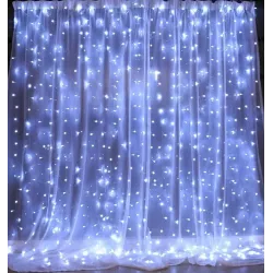 Гірлянда-штора 160 led W-9 Біла 2M*2M на мідному дроті+з'єдн.