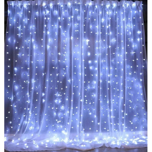 Гирлянда-штора 160 led W-9 Белая 2M*2M на медной проволоке+соед