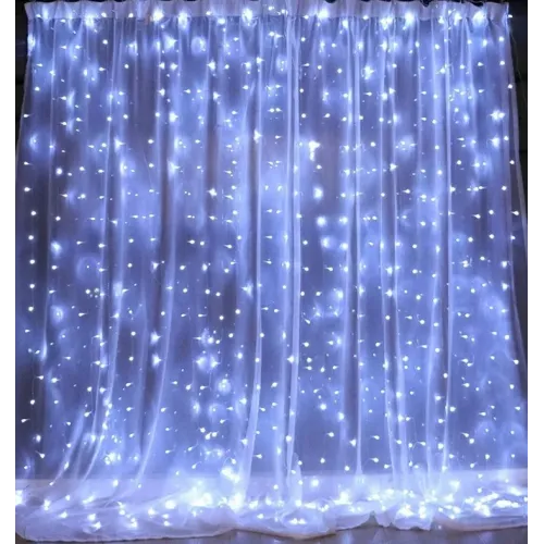 Гірлянда-штора 160 led W-9 Біла 2M*2M на мідному дроті+з'єдн.