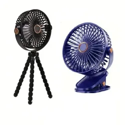 Вентилятор акумуляторний на гнучких ніжках / затиску USB