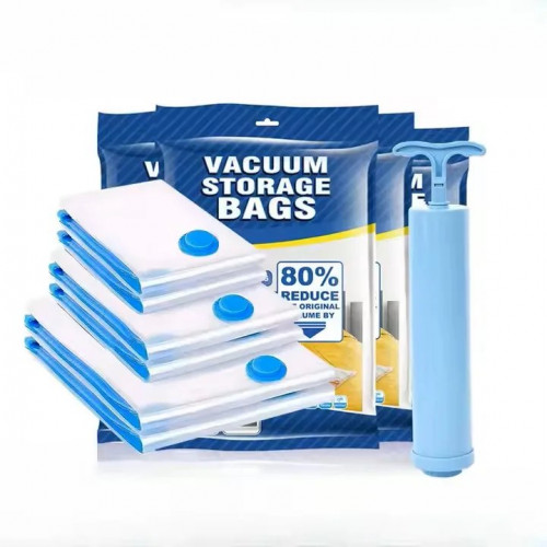 Набір вакуумних пакетів для одягу 9 шт з насосом