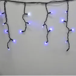 Гірлянда-бахрома (Icecle-Lights) 120 Short curtain-B-2 зовнішня, пров.: чорний, 5м (Синій)