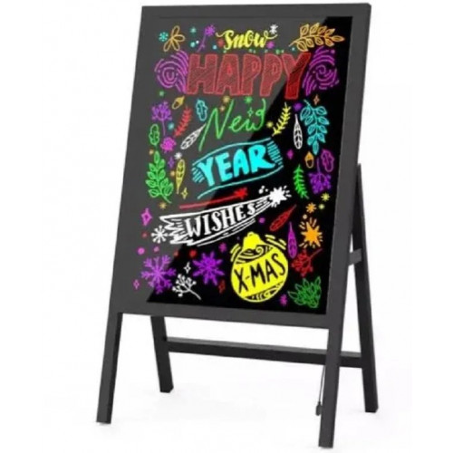 Доска для рисования FLUORECENT BOARD WITH STAND 50*70 на стойке c фломастером и салфеткой