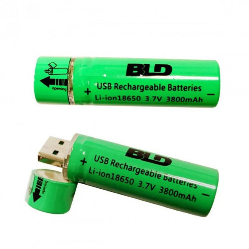 Аккумулятор Li-ion 18650 3800mAh 3.7V c USB BLD