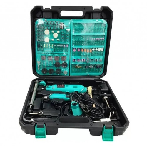 Гравёр электрический + гравер Mini 12V с 236 насадками DOMOTEC