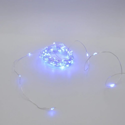 Гирлянда-роса (Copper Wire) 100B-4 внутренняя, пров.:прозрачный, 10м (Синий)