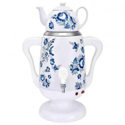 Электрический самовар с фарфоровым заварником Domotec/RAF R-7118W 3,5л