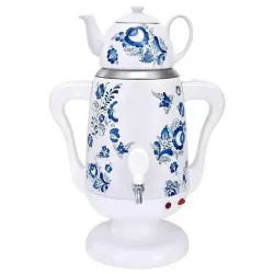 Електричний самовар з фарфоровим заварником Domotec/RAF R-7118W 3,5л