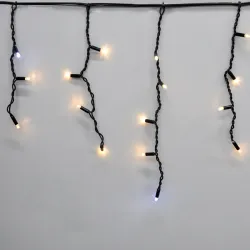 Гірлянда-бахрома (Icecle-Lights) 120 Short curtain-WW-2 зовнішня, пров.: чорний, 5м (Білий-теплий)