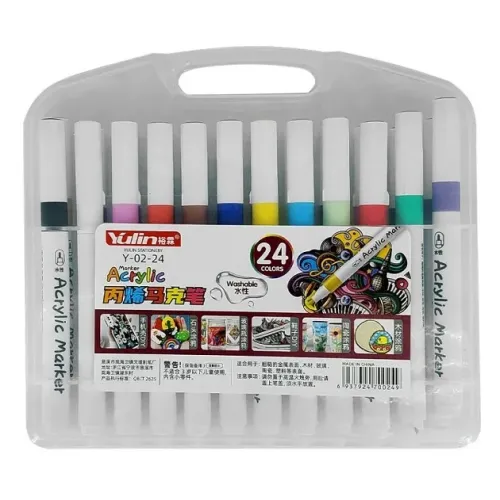 Набір акрилових маркерів 24 кольорів у пластиковому боксі