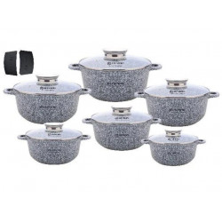 Набор казанов EDENBERG EB-8144 (12пред. гранит, 1,3-2,3-3,3-4,5-5,6-6,8)