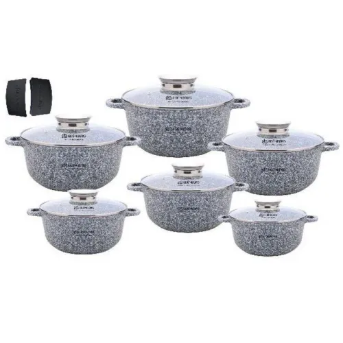 Набір казанів EDENBERG EB-8144 (12попер. граніт, 1,3-2,3-3,3-4,5-5,6-6,8)