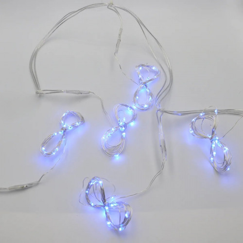 Гирлянда-штора (Curtain Copper) 600B-11 внутренняя, пров.:прозрачный, 8м (Синий)