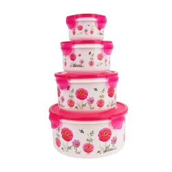 Судок UNIQUE UN-1512 4шт/наб пластик/візерунок