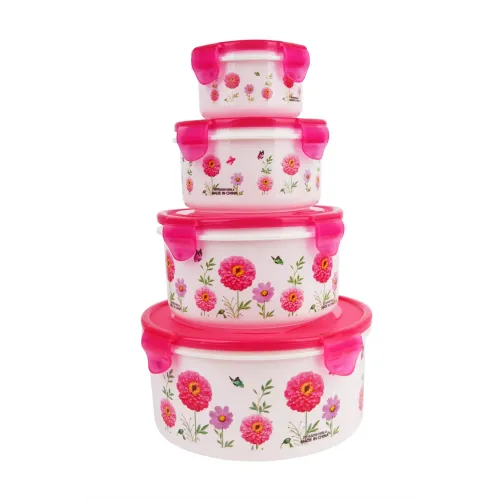 Судок UNIQUE UN-1512 4шт/наб пластик/візерунок