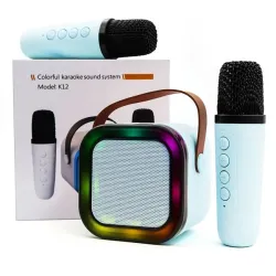 Міні-дитяче караоке з підсвічуванням RGB K12 ( 2 микрофона )