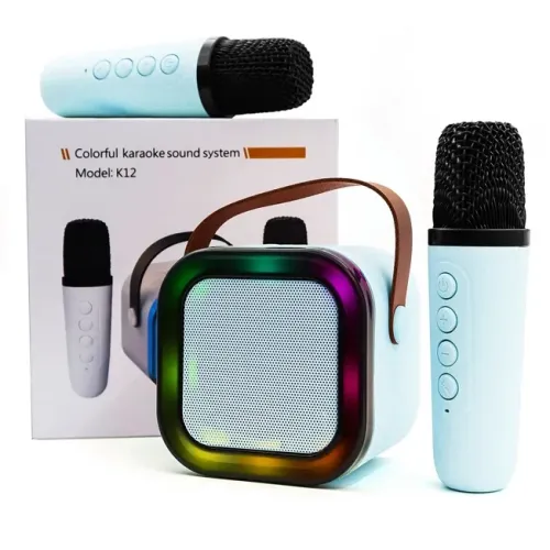Міні-дитяче караоке з підсвічуванням RGB K12 ( 2 микрофона )