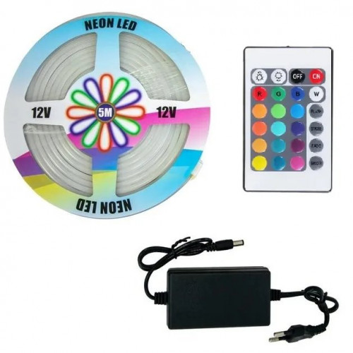 Лента силиконовая LED NEON 5м Разноцветная 12V-220V