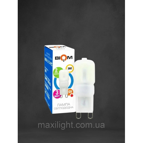 Капсульна Світлодіодна Лампа BIOM G9 3W 220V (пластик) 4500K нейтральний білий