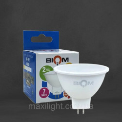 Точкова Світлодіодна Лампа BIOM MR16 7W 12V цоколь GU5.3 4500К нейтральний білий