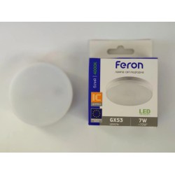 Світлодіодна лампа GX53 Feron LB-153 LED 7W 4000K 230V для загального і декоративного освітлення